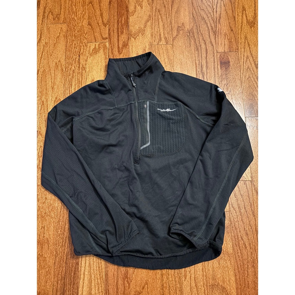 Eddie Bauer 1/2 Zip Black Pull Over Size Mens Small